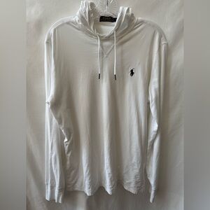 Polo Ralph Lauren 100% Cotton Jersey Hooded Long Sleeved T-Shirt White Men M